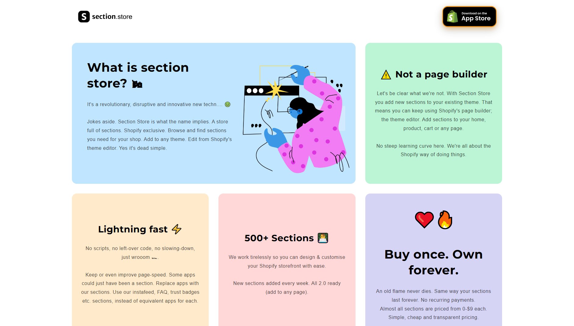 Section Store Section Store Interface & Screenshots