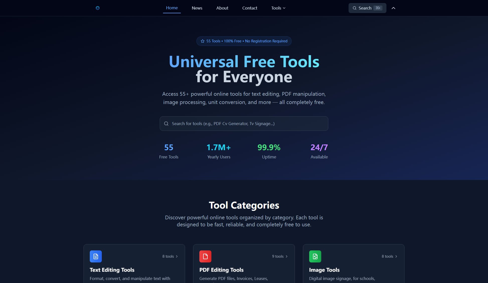 Universal Free Tools Universal Free Tools Interface & Screenshots
