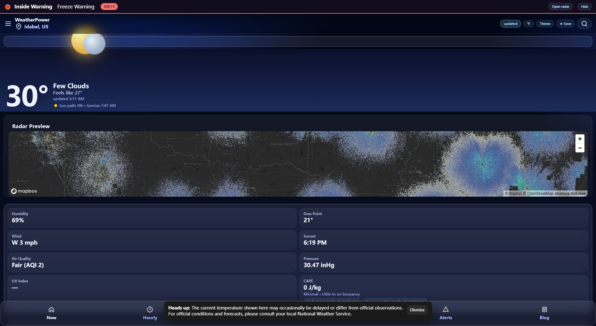WeatherPower WeatherPower Interface & Screenshots