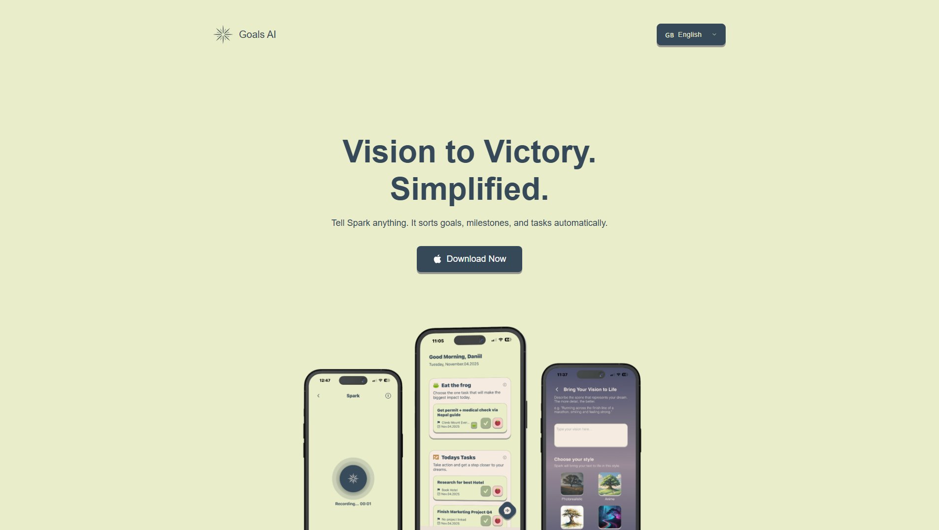 Goals AI Goals AI Interface & Screenshots Goals AI Goals AI Interface & Screenshots