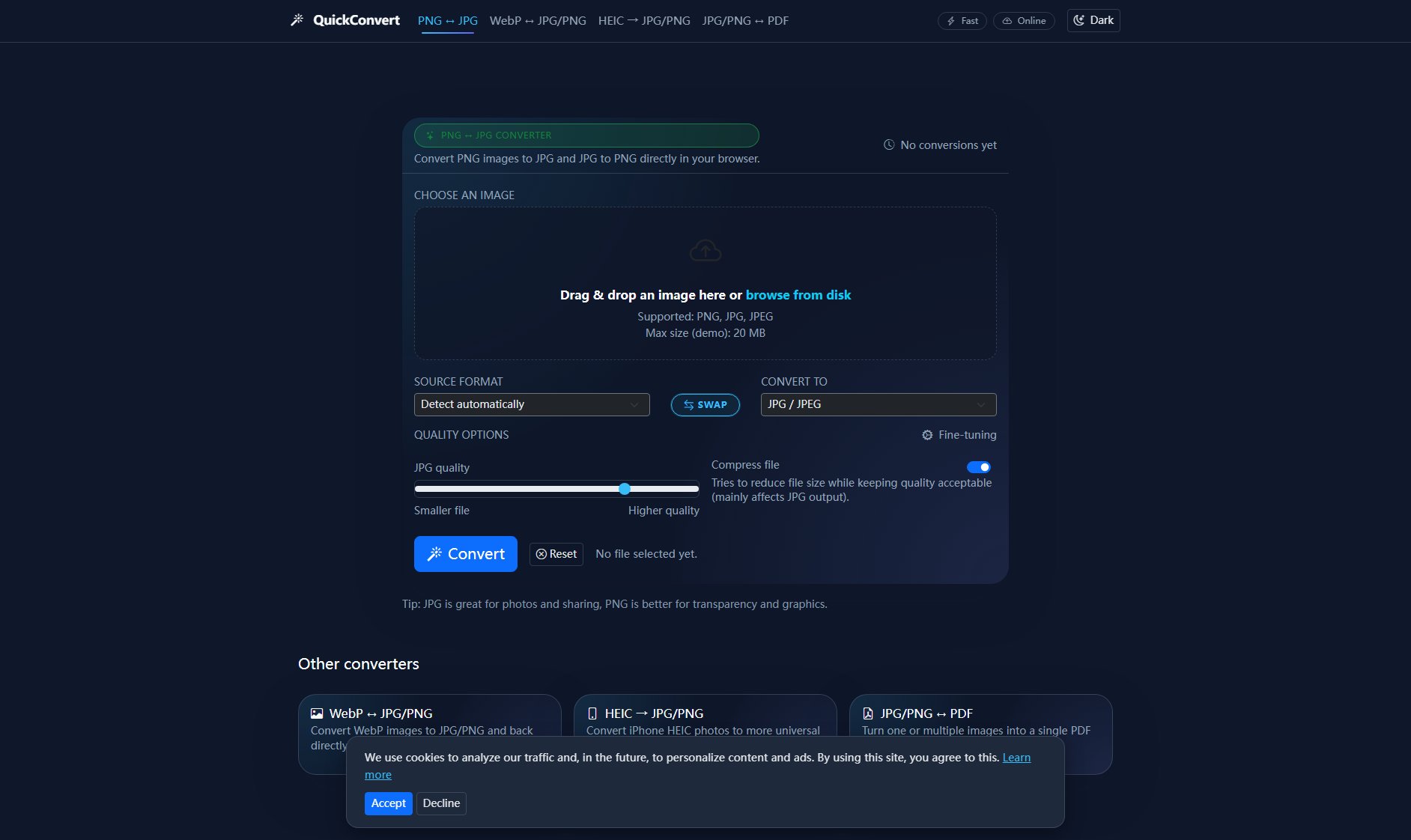QuickConvert QuickConvert Interface & Screenshots