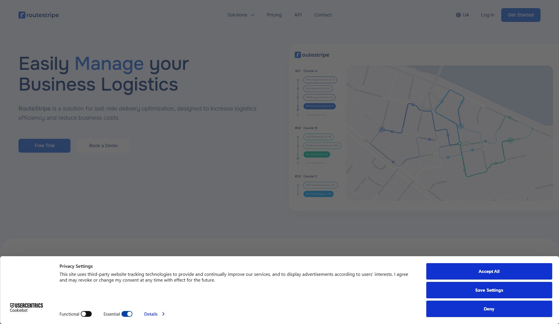 RouteStripe RouteStripe Interface & Screenshots RouteStripe RouteStripe Interface & Screenshots