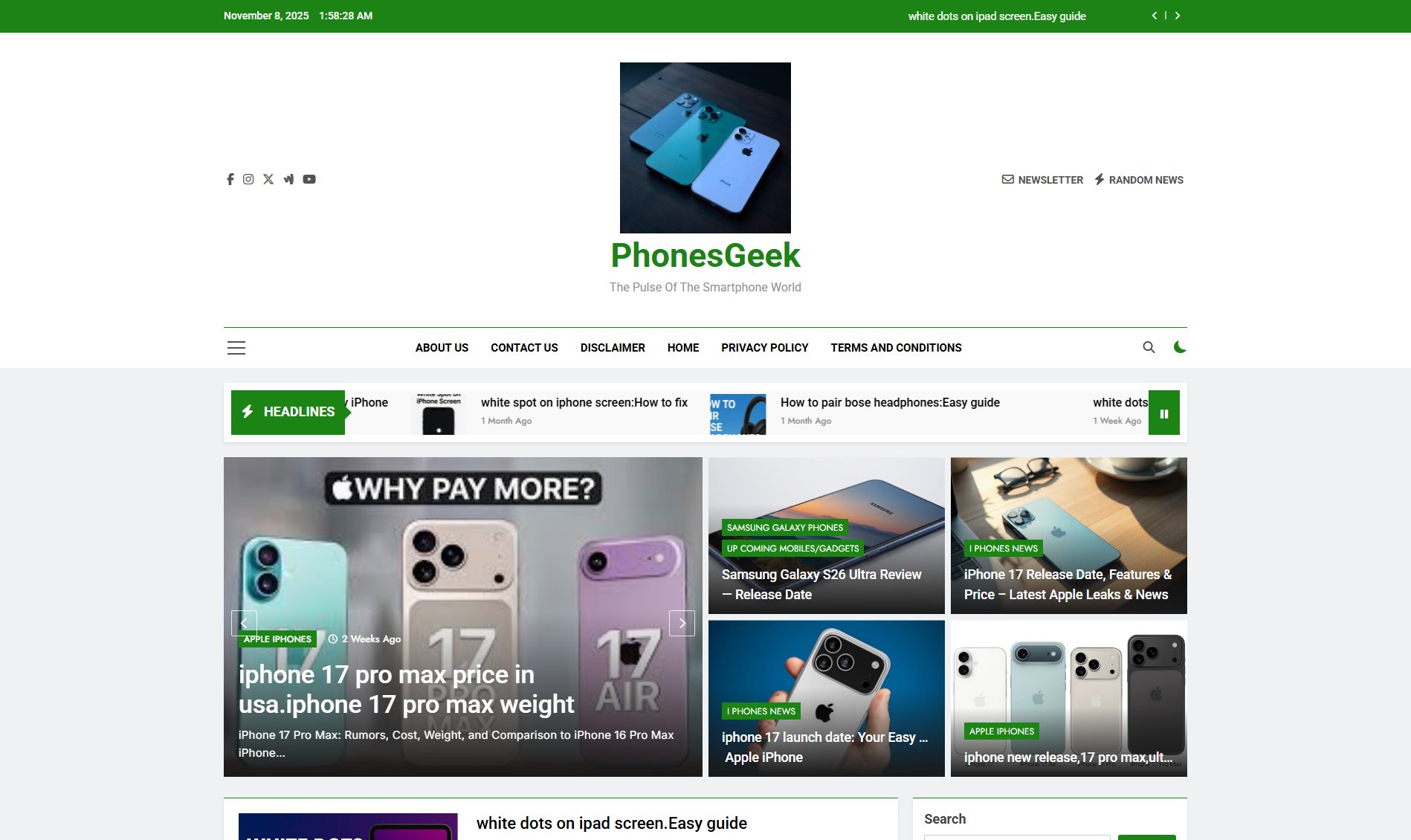 PhonesGeek PhonesGeek Interface & Screenshots