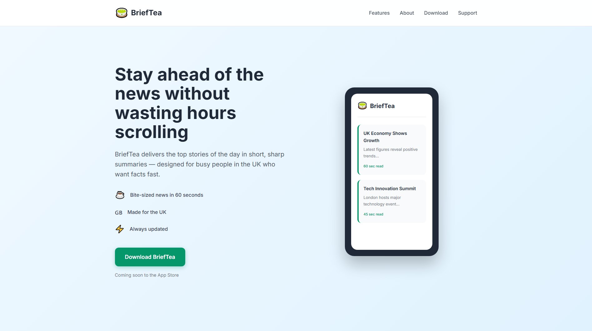 BriefTea BriefTea Interface & Screenshots BriefTea BriefTea Interface & Screenshots