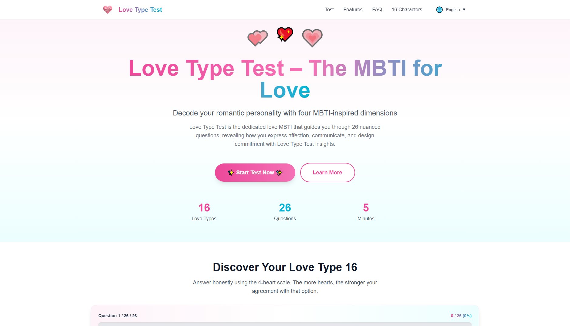 Love Type Test Love Type Test Interface & Screenshots Love Type Test Love Type Test Interface & Screenshots