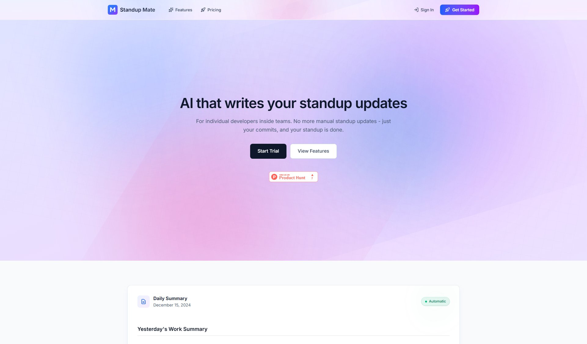 Standup Mate Standup Mate Interface & Screenshots Standup Mate Standup Mate Interface & Screenshots