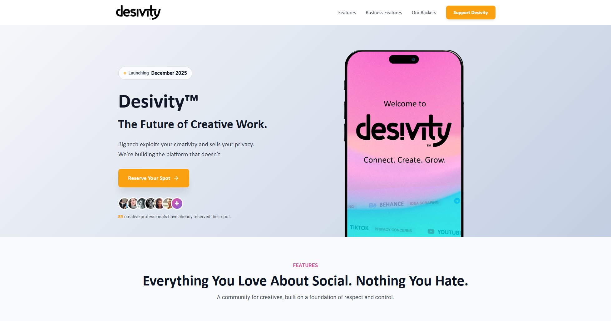 Desivity Desivity Interface & Screenshots