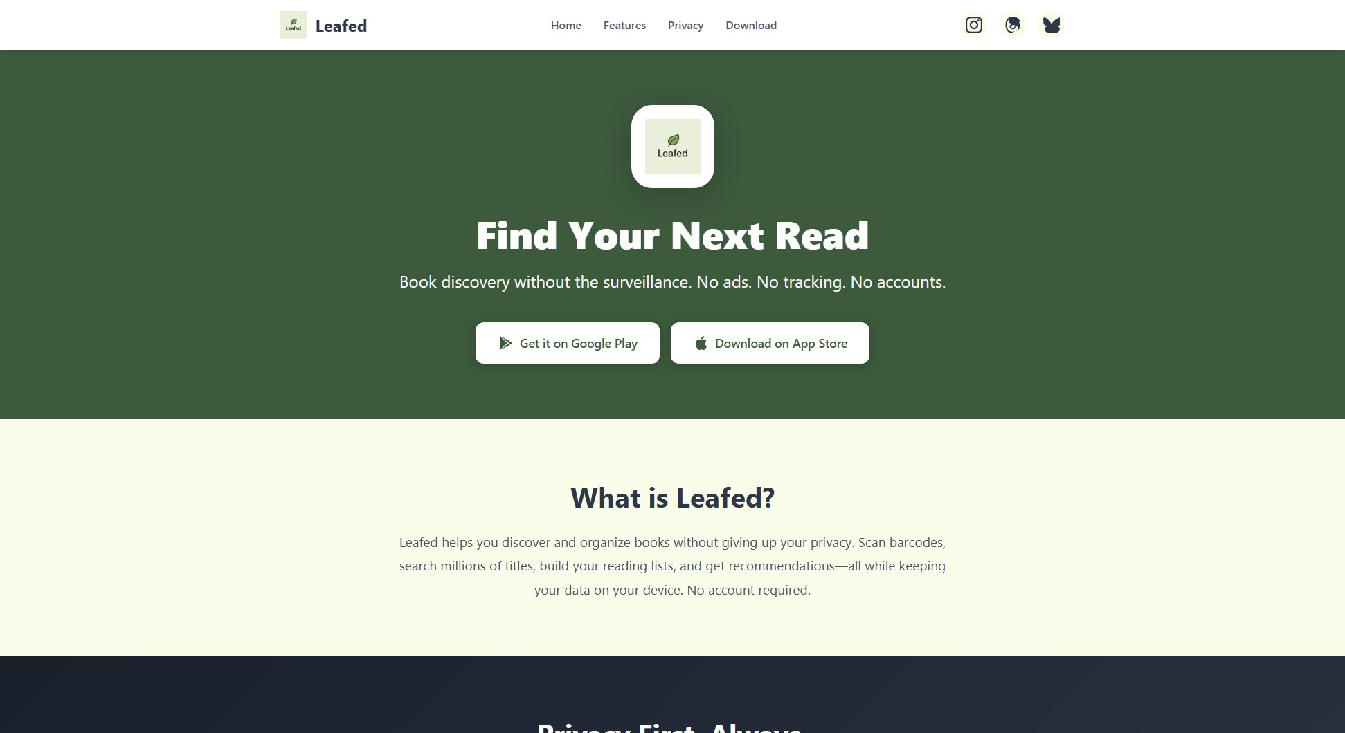 Leafed Leafed Interface & Screenshots