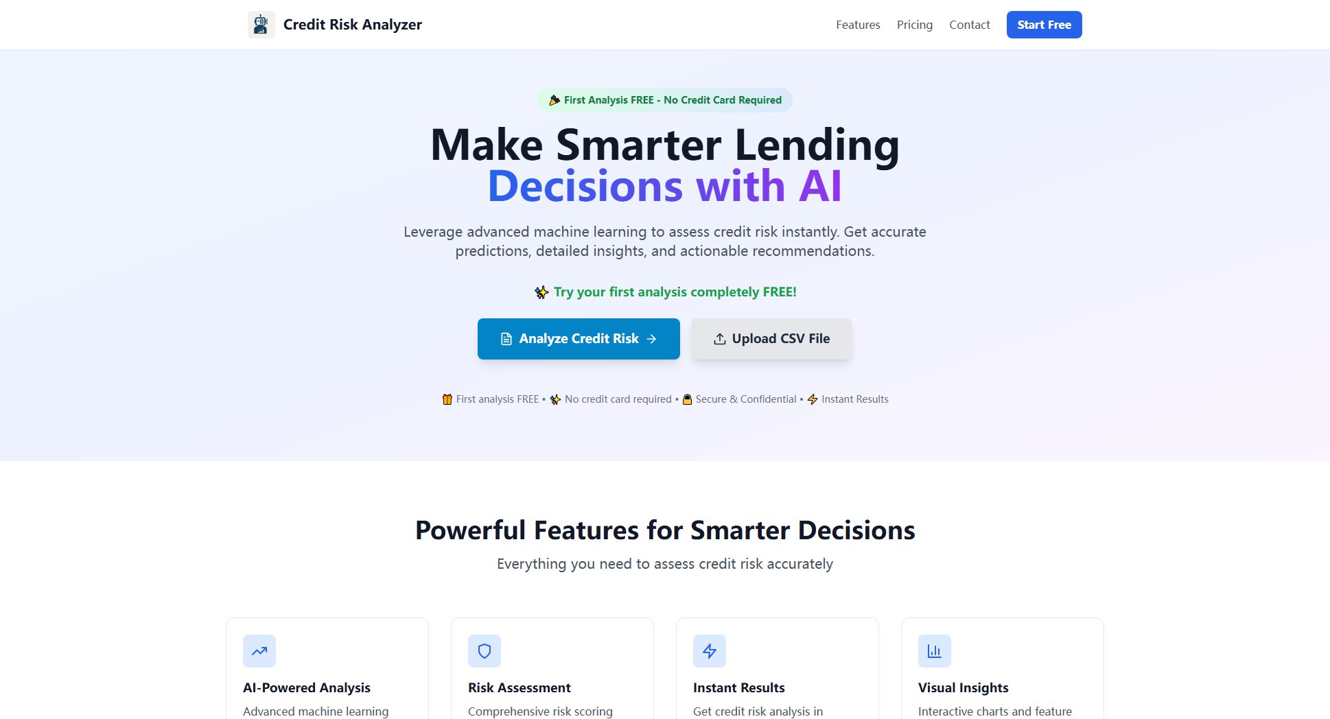 AI Credit Risk Analyzer AI Credit Risk Analyzer Interface & Screenshots
