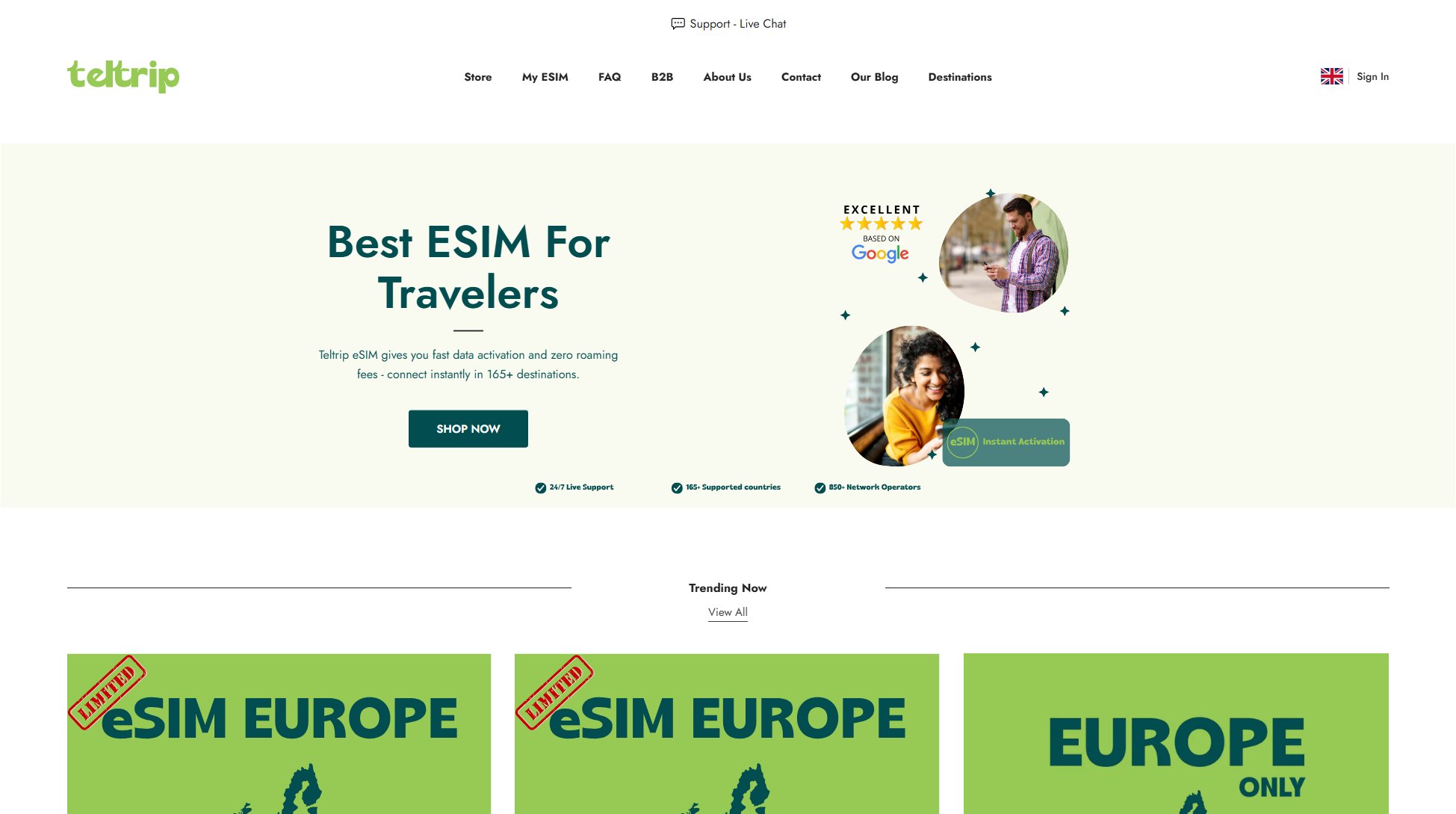 Teltrip eSIM Teltrip eSIM Interface & Screenshots