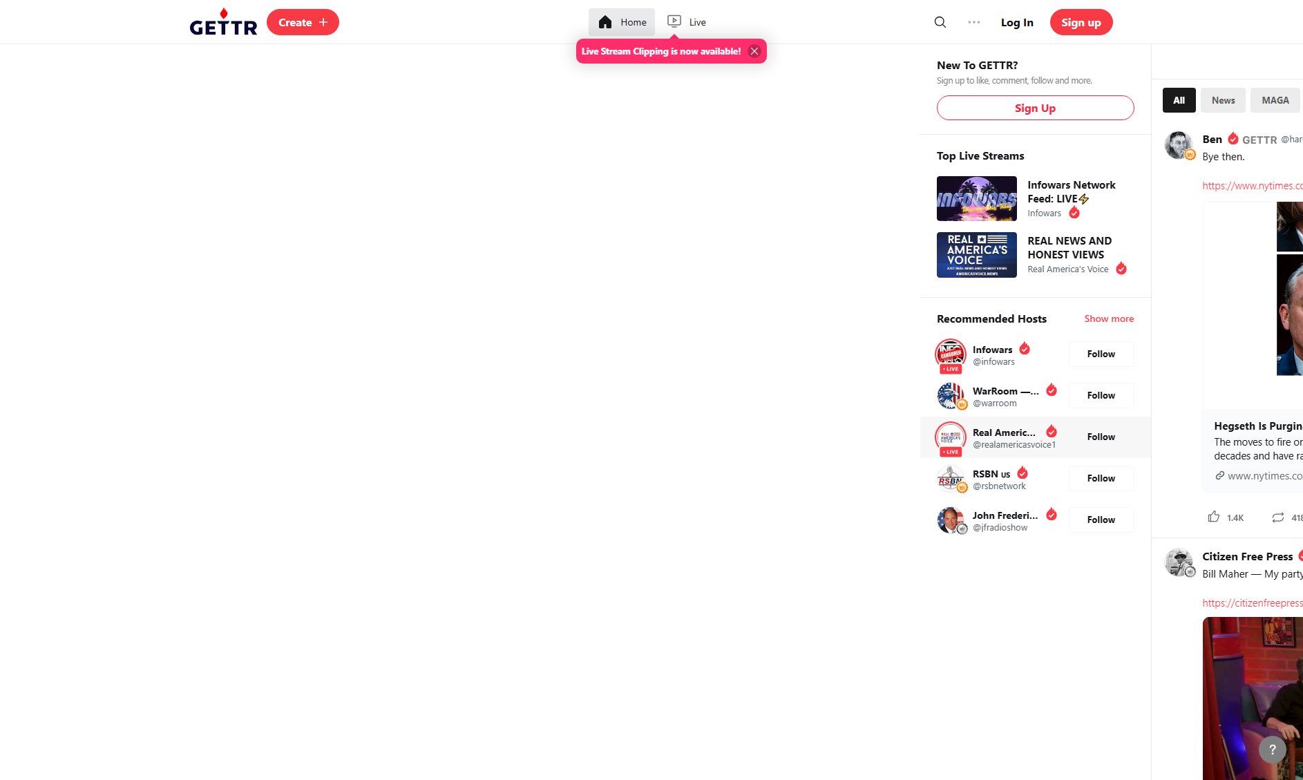 GETTR GETTR Interface & Screenshots
