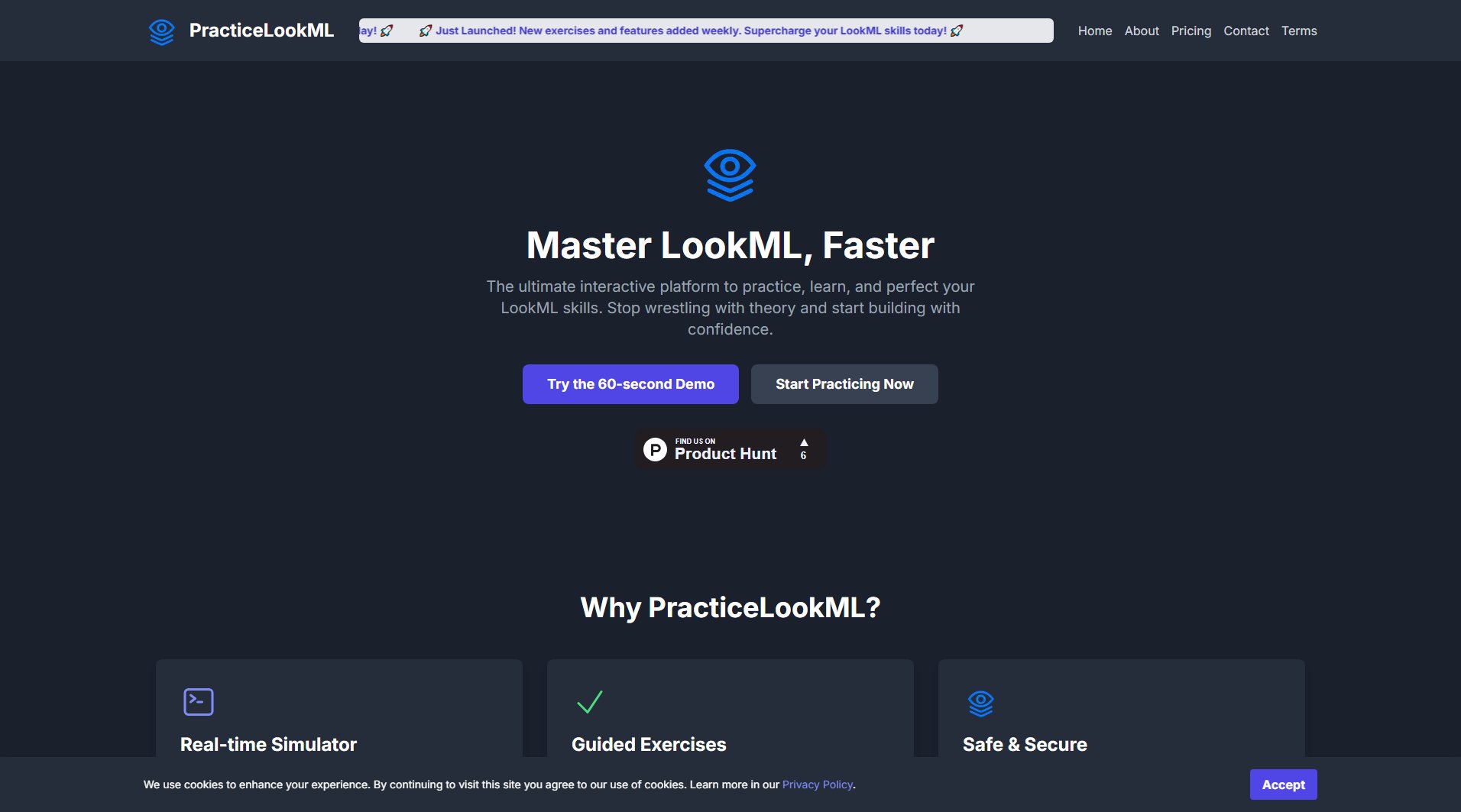 PracticeLookML PracticeLookML Interface & Screenshots