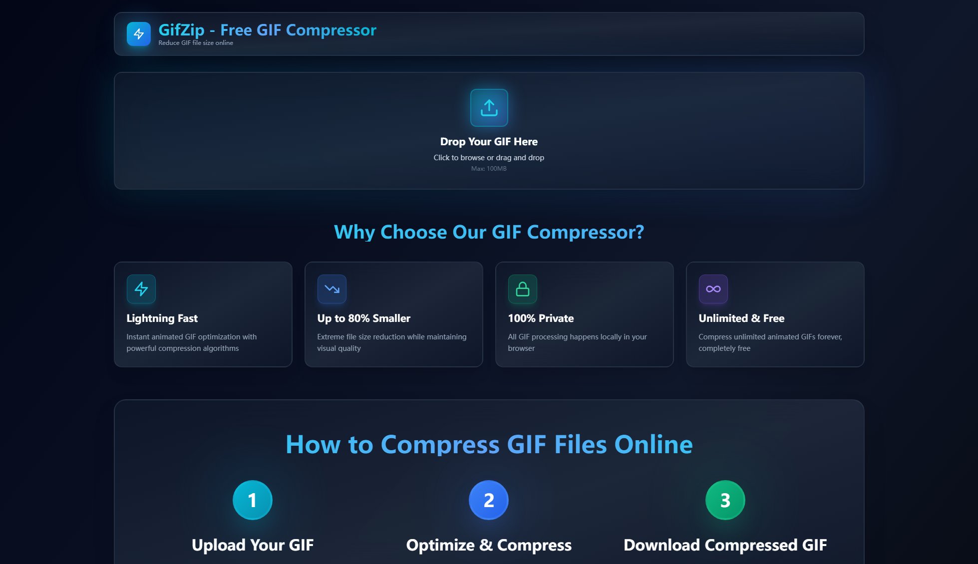 GifZip GifZip Interface & Screenshots