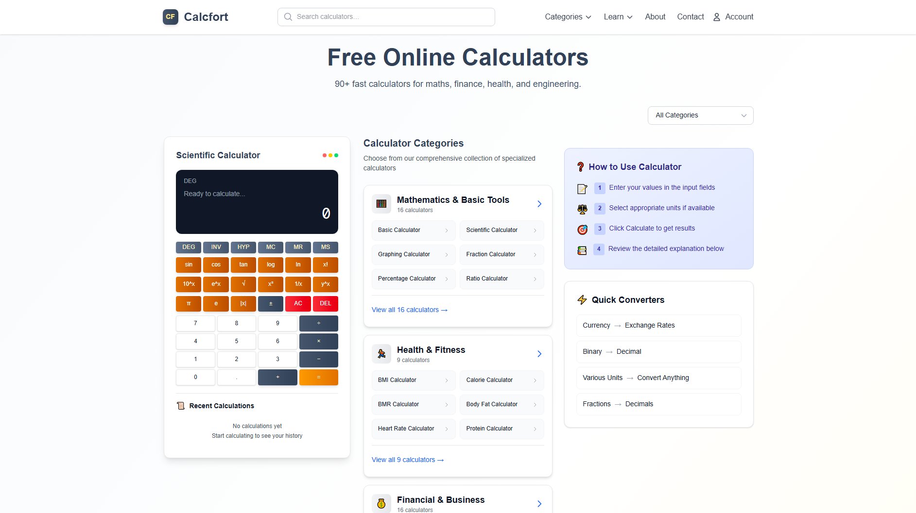 Calcfort Calcfort Interface & Screenshots