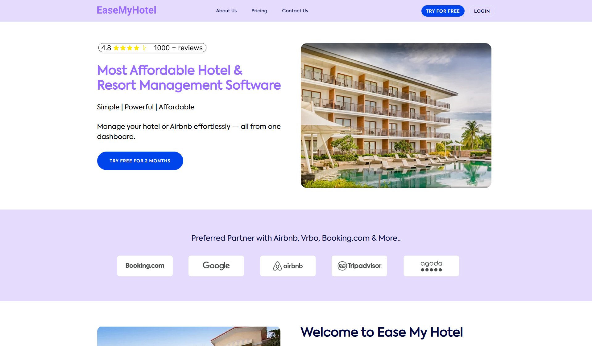 Ease My Hotel Ease My Hotel Interface & Screenshots