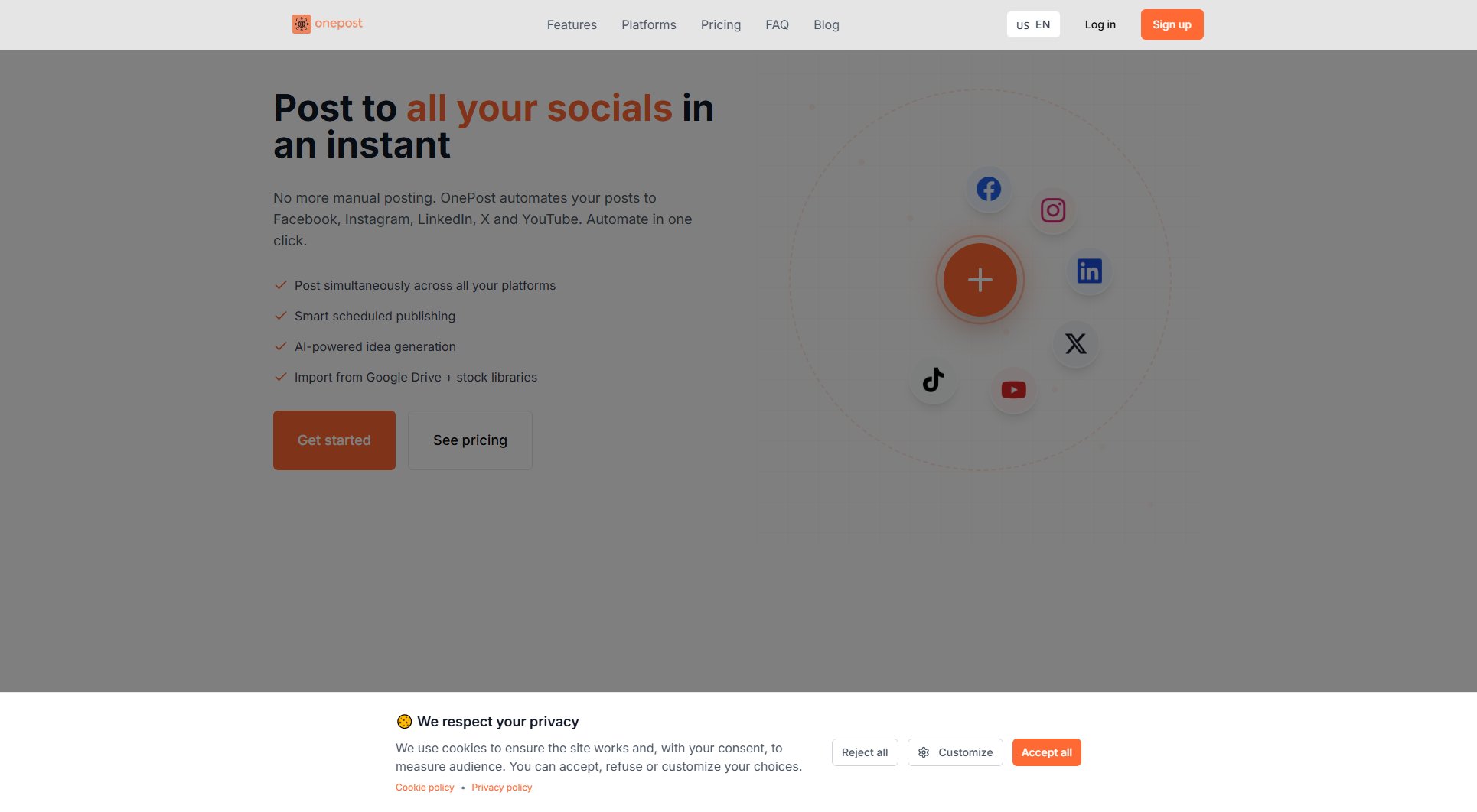 OnePost OnePost Interface & Screenshots
