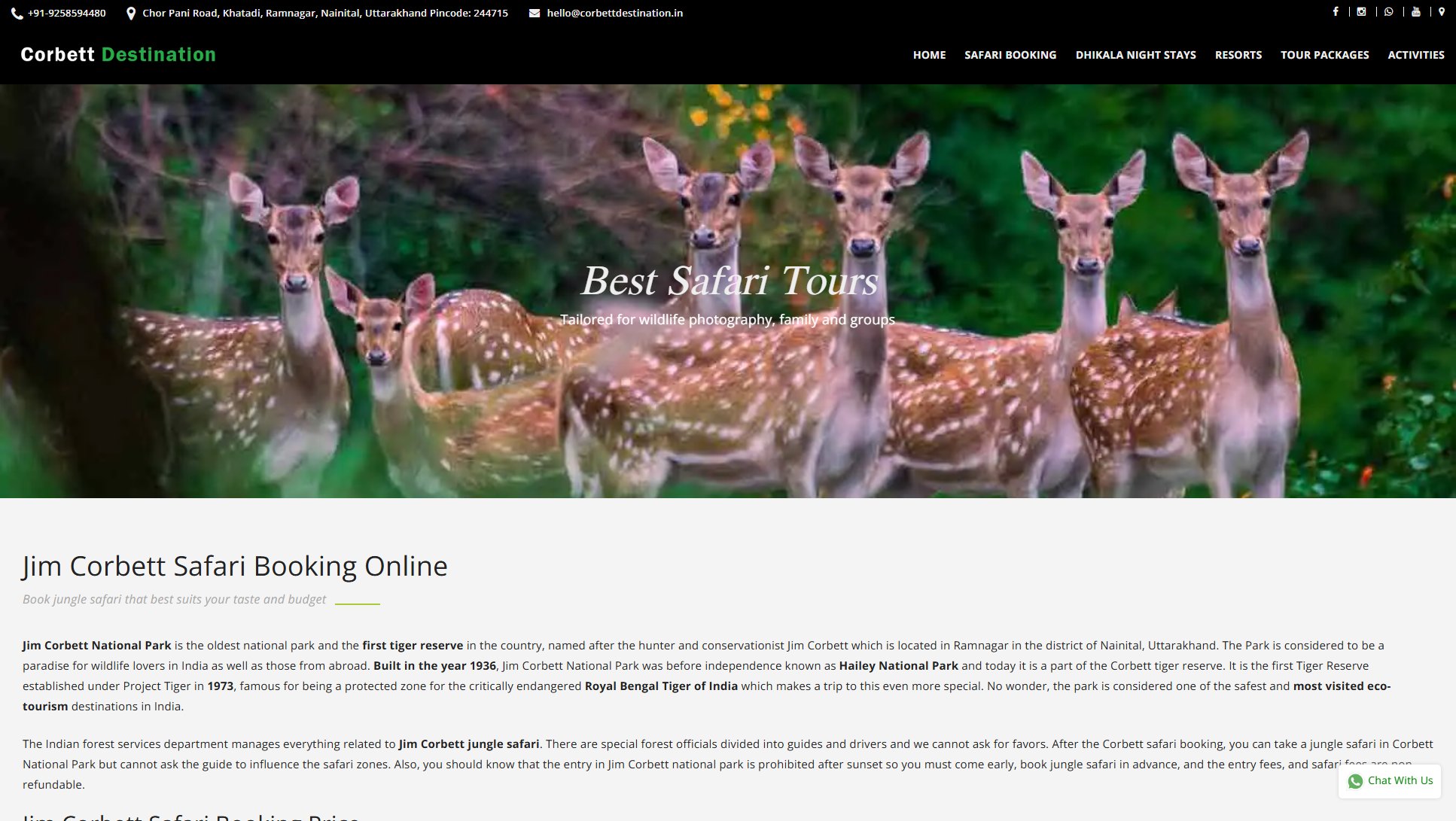 Jim Corbett Safari Booking Online Jim Corbett Safari Booking Online Interface & Screenshots