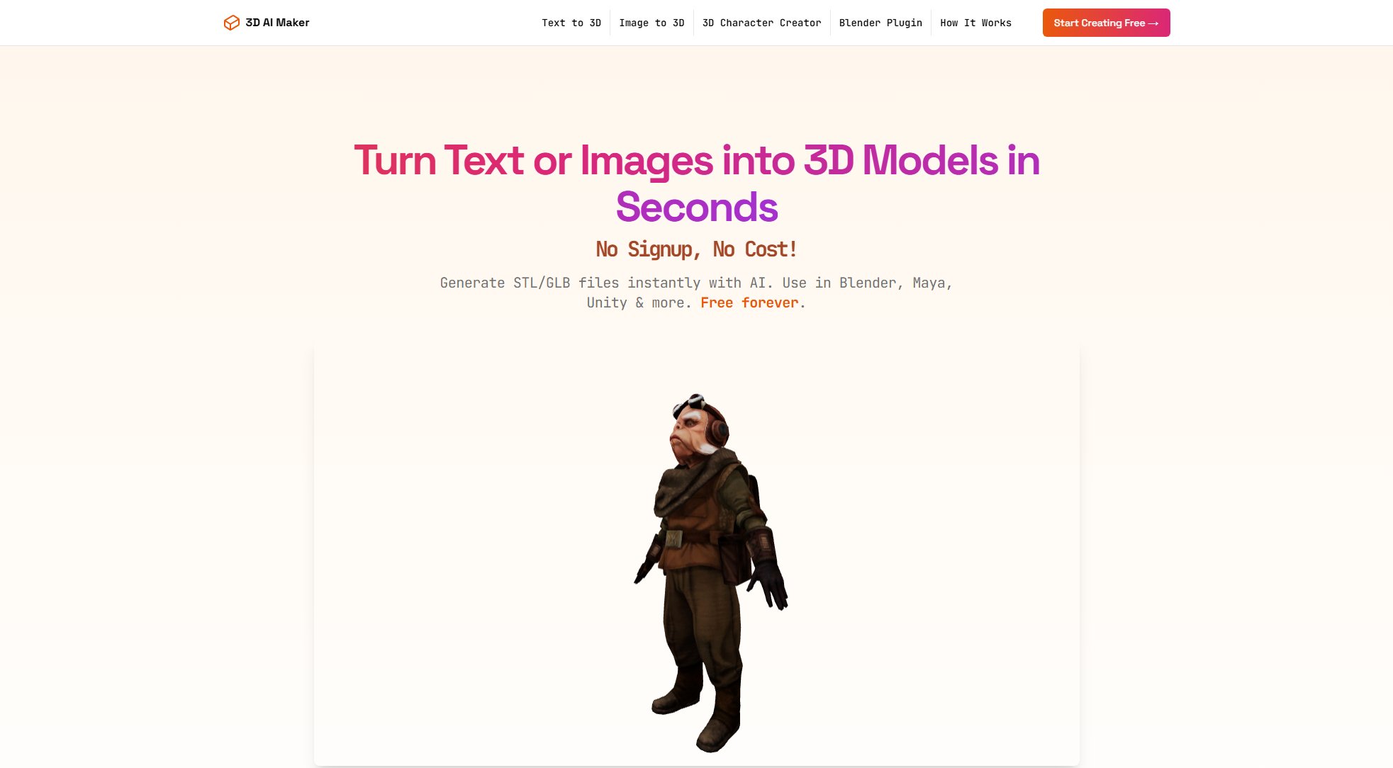 3D AI Maker 3D AI Maker Interface & Screenshots