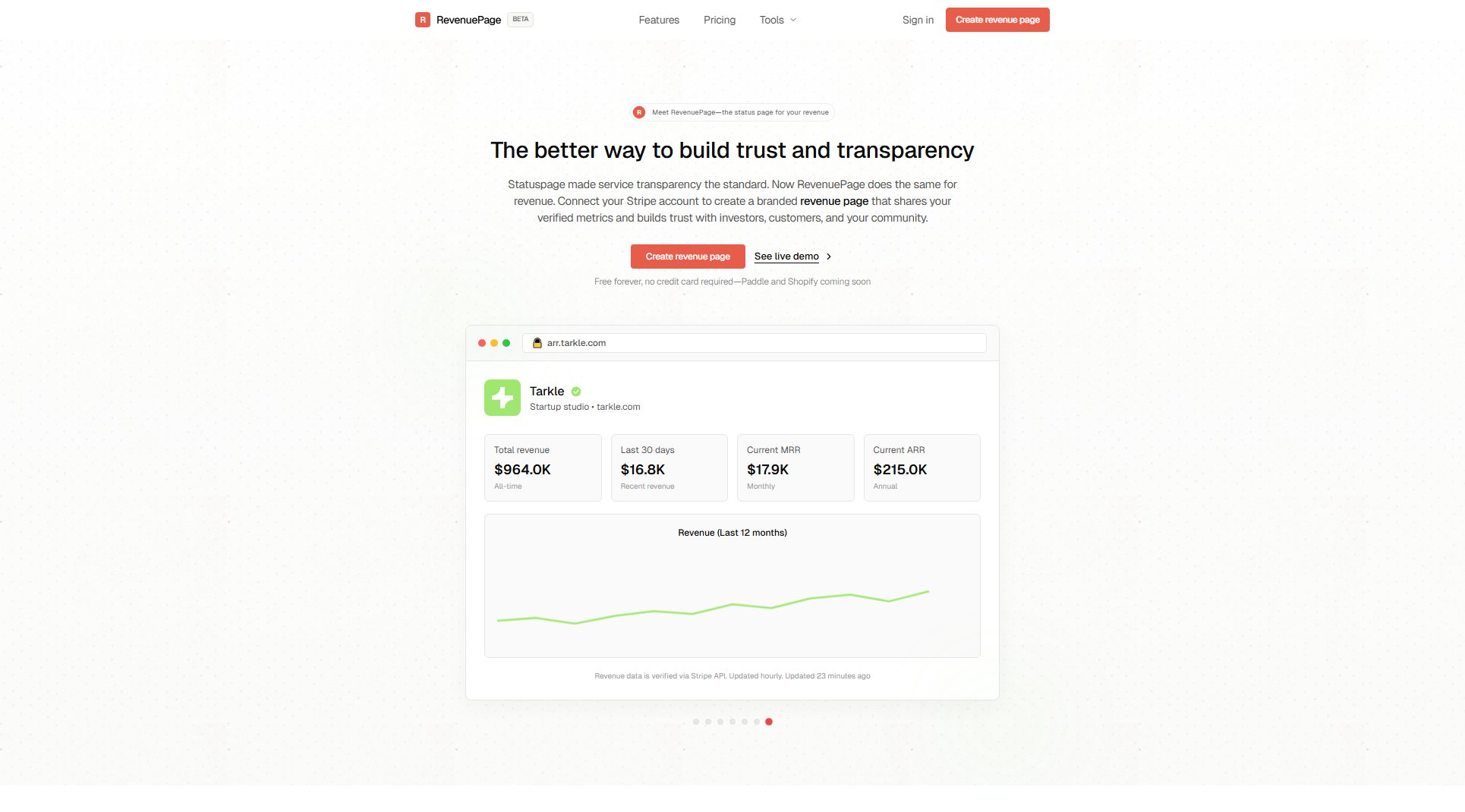 RevenuePage RevenuePage Interface & Screenshots