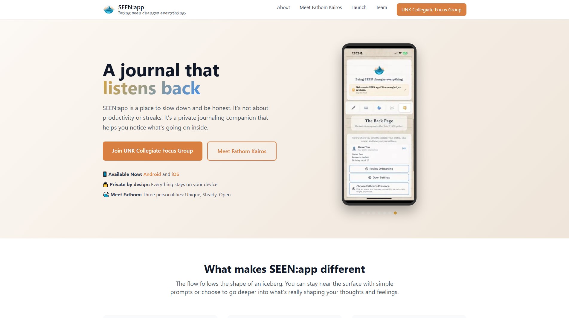 SEEN:app SEEN:app Interface & Screenshots