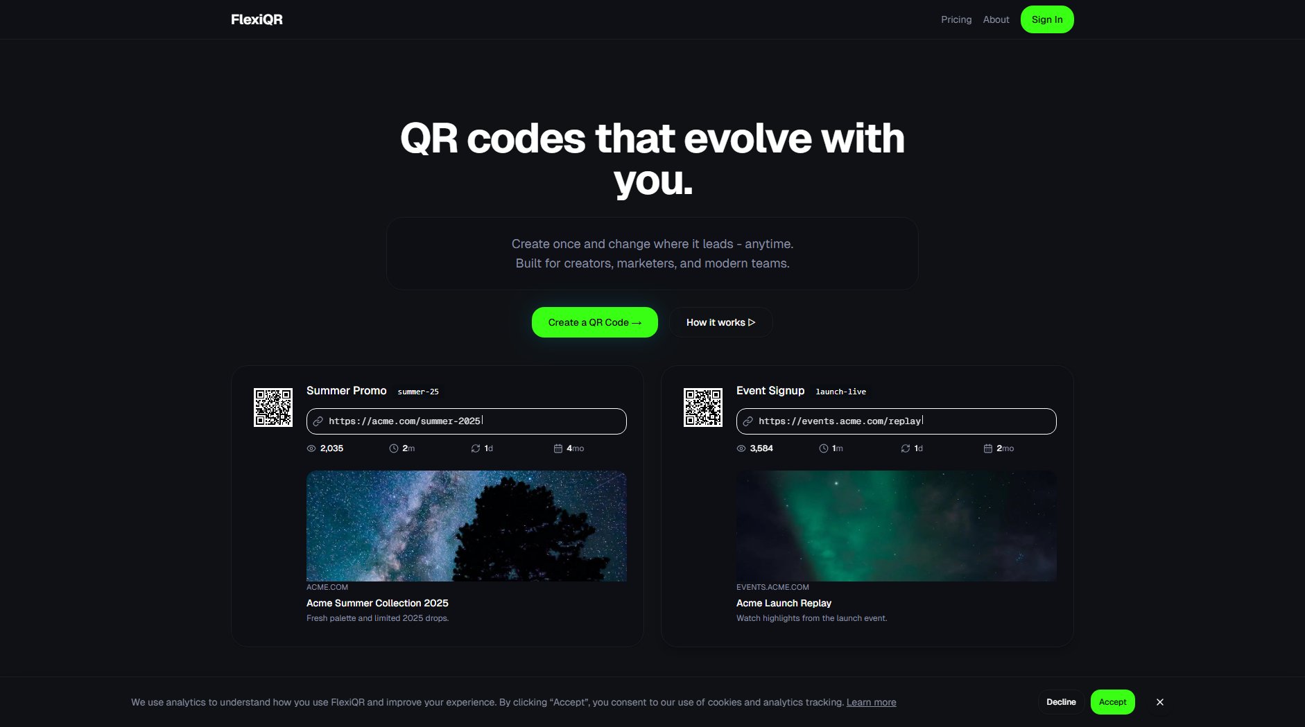 FlexiQR.link FlexiQR.link Interface & Screenshots