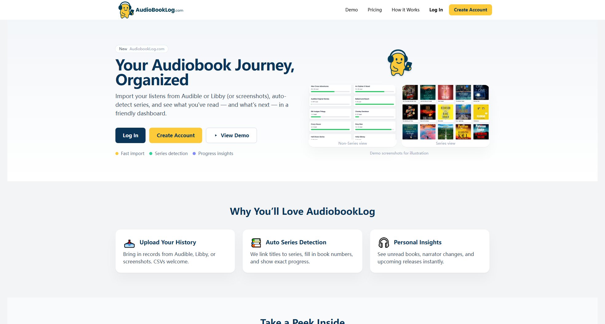 AudiobookLog AudiobookLog Interface & Screenshots AudiobookLog AudiobookLog Interface & Screenshots