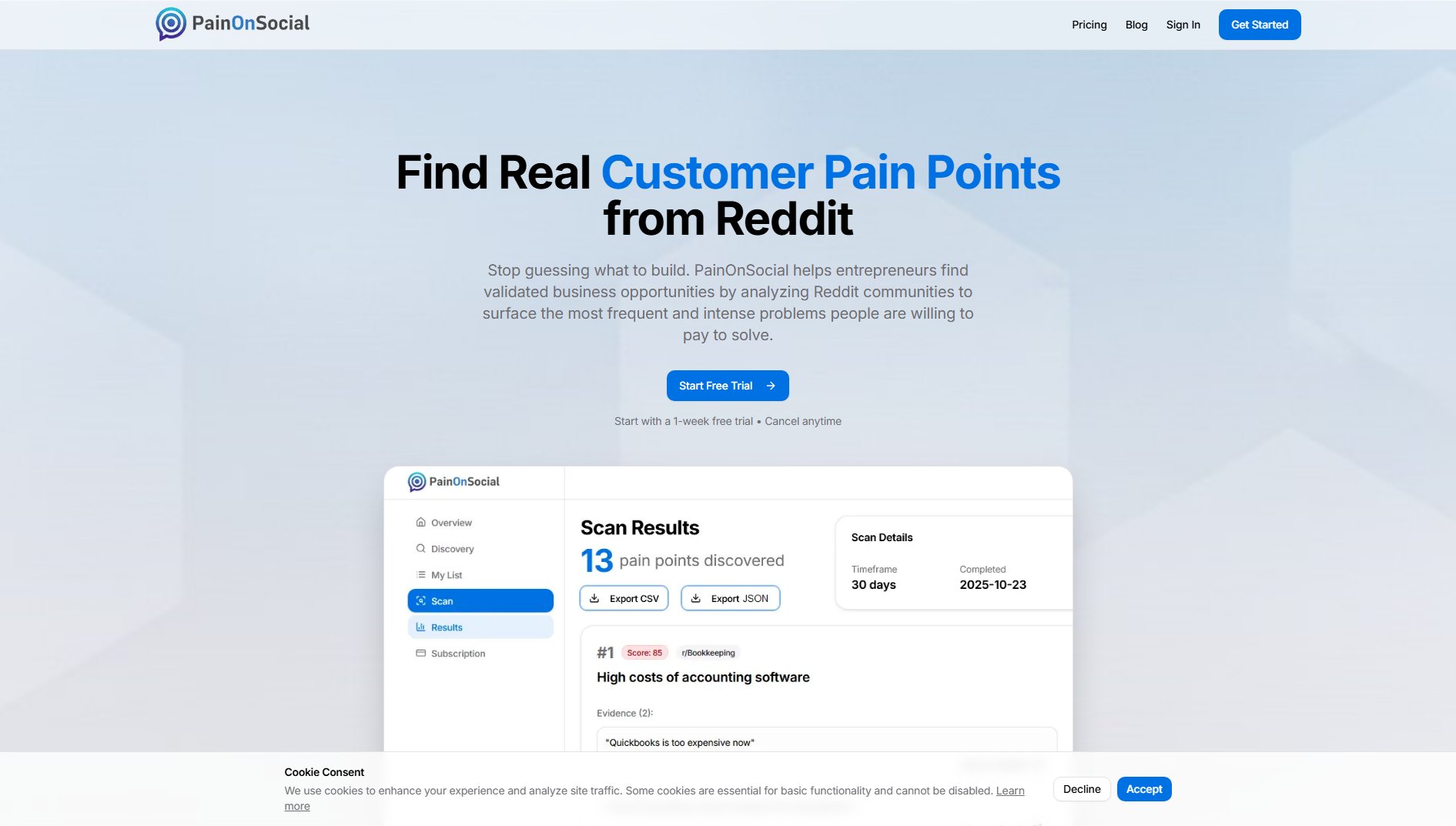 Pain on Social Pain on Social Interface & Screenshots