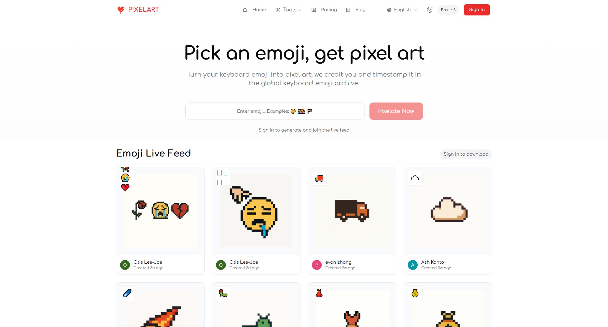 Pixel Art Generator | Emoji Pixel Art | PIXELART Pixel Art Generator | Emoji Pixel Art | PIXELART Interface & Screenshots