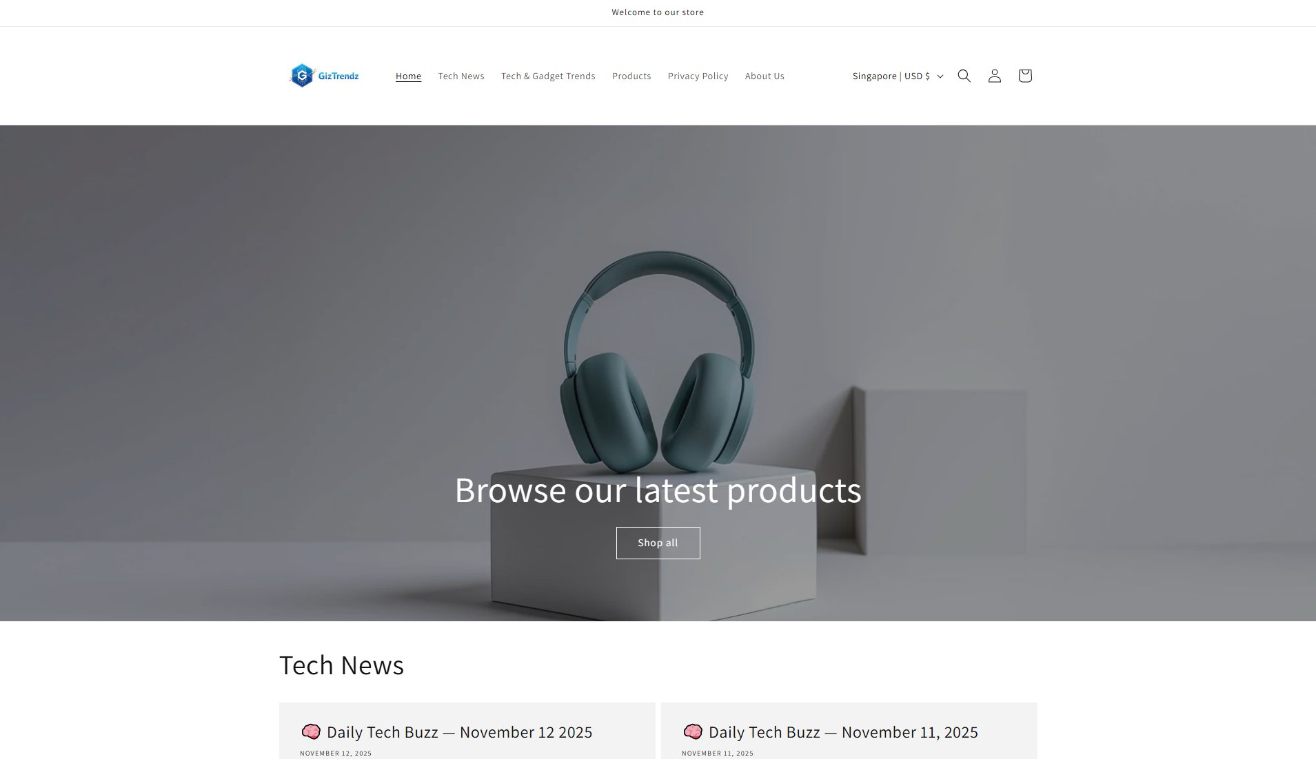 GizTrendz GizTrendz Interface & Screenshots