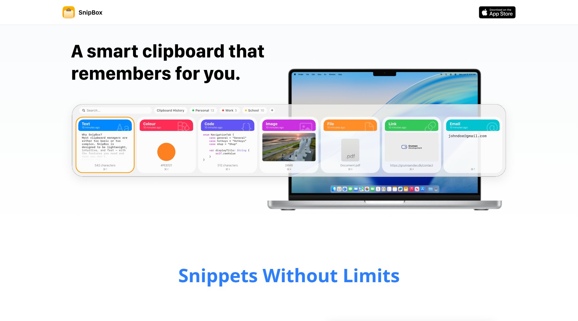 Snipbox Snipbox Interface & Screenshots