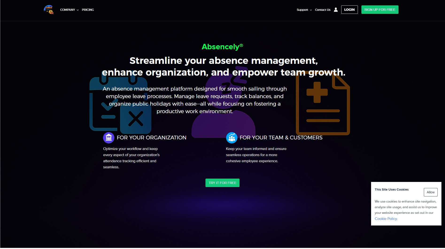 Absencely® Absencely® Interface & Screenshots