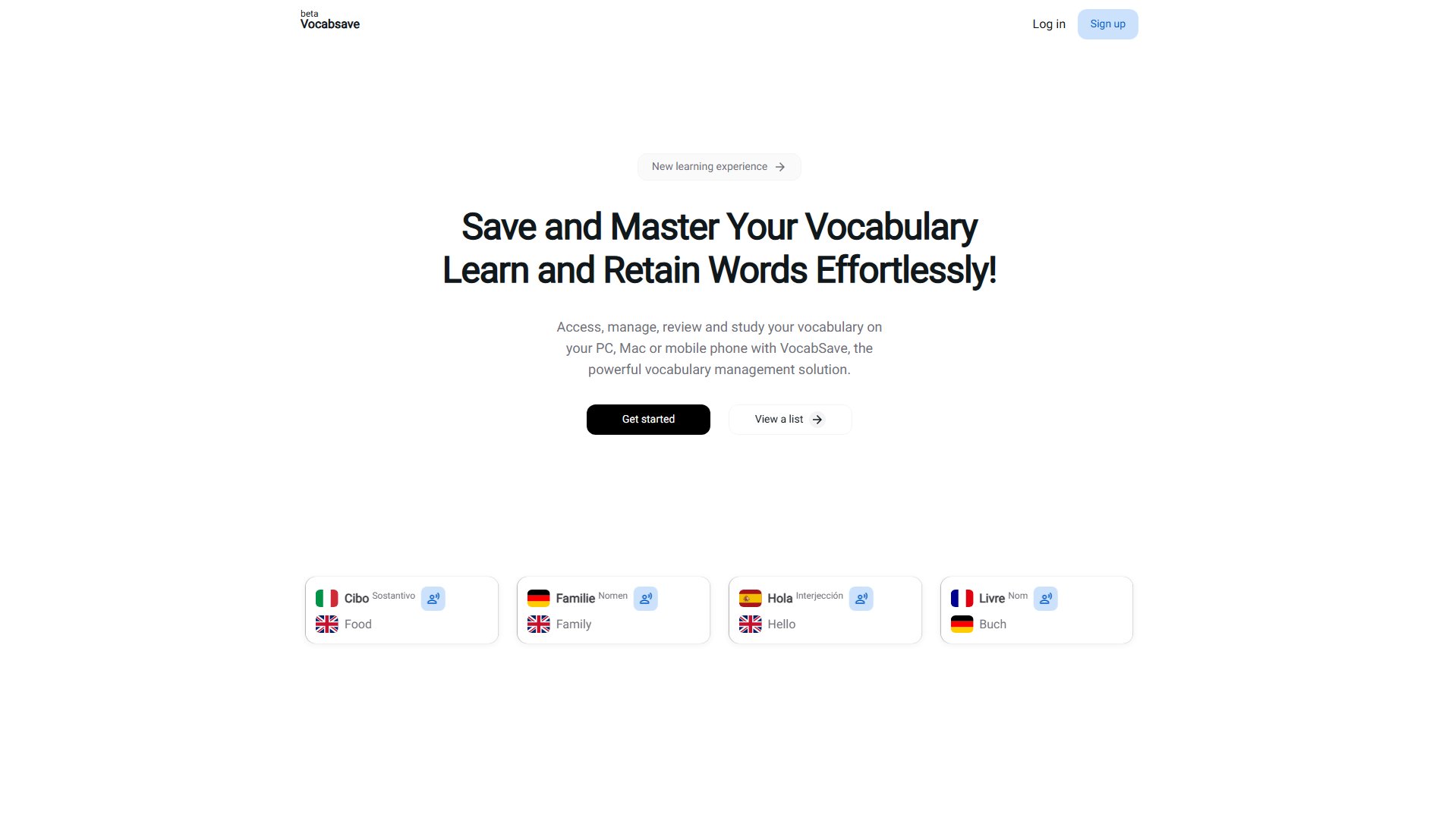 VocabSave VocabSave Interface & Screenshots VocabSave VocabSave Interface & Screenshots