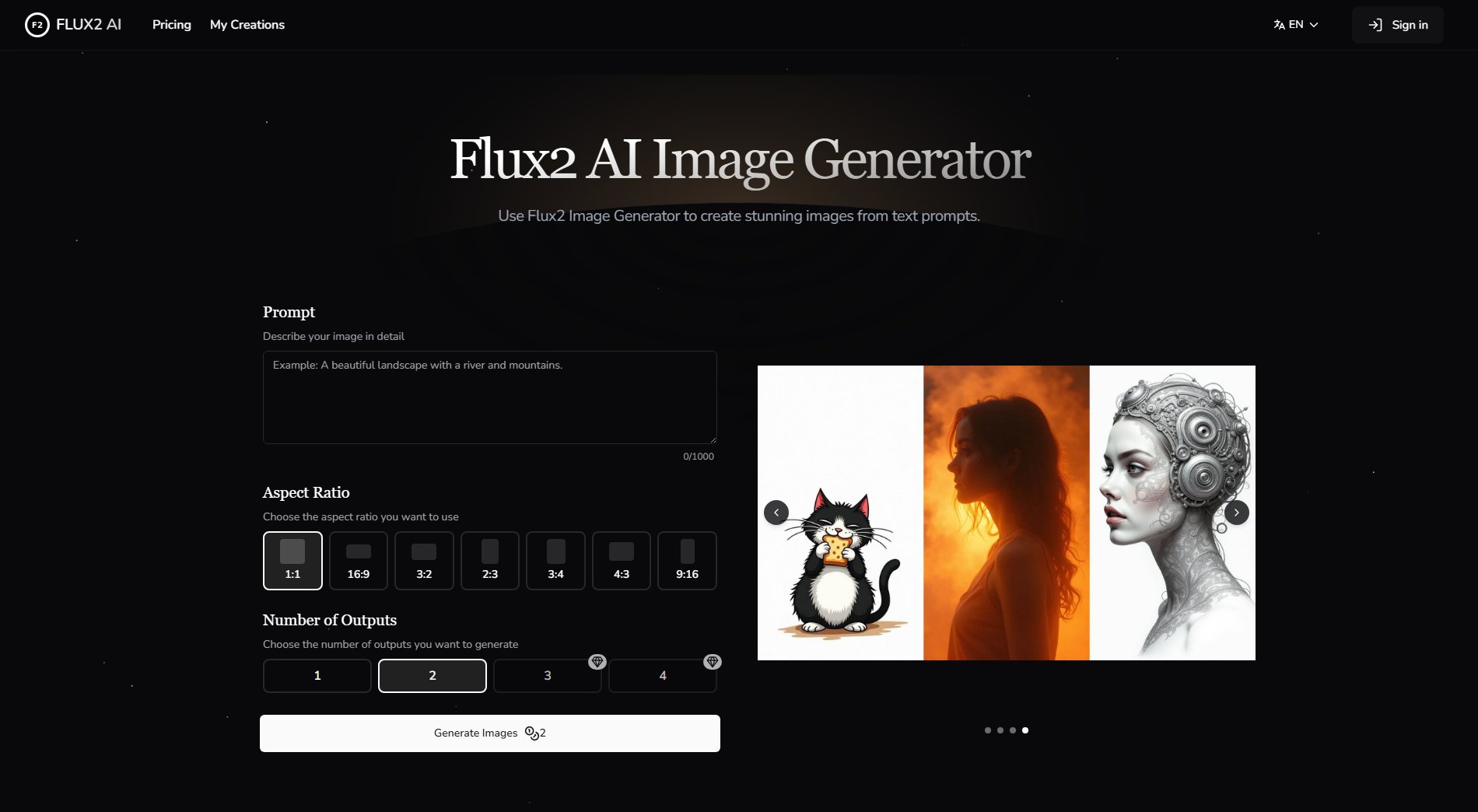 FLUX2 AI Image Generator FLUX2 AI Image Generator Interface & Screenshots