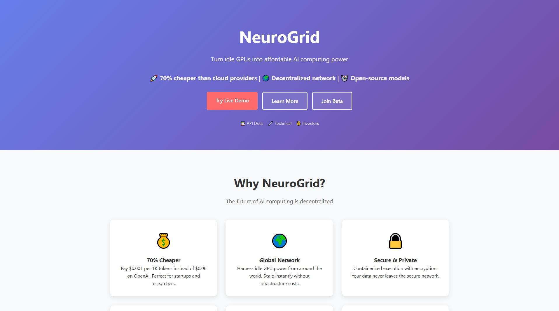 NeuroGrid NeuroGrid Interface & Screenshots