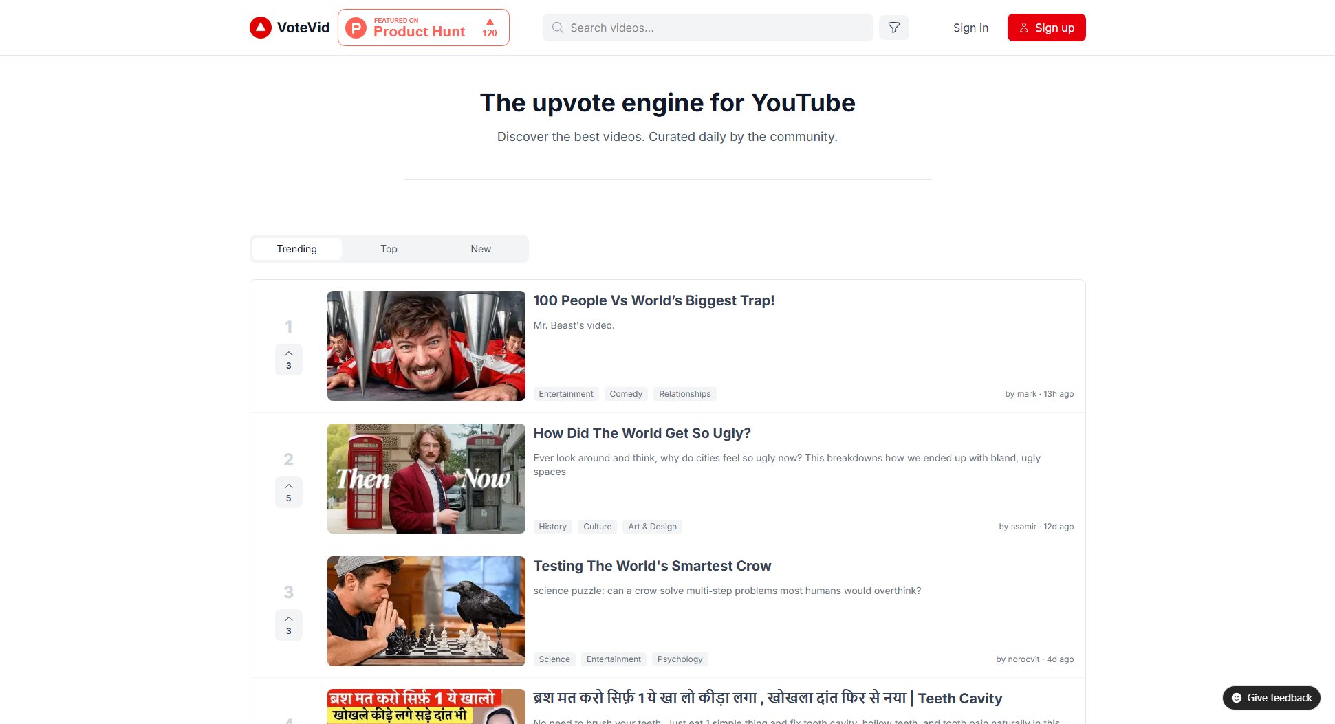 VoteVid VoteVid Interface & Screenshots VoteVid VoteVid Interface & Screenshots