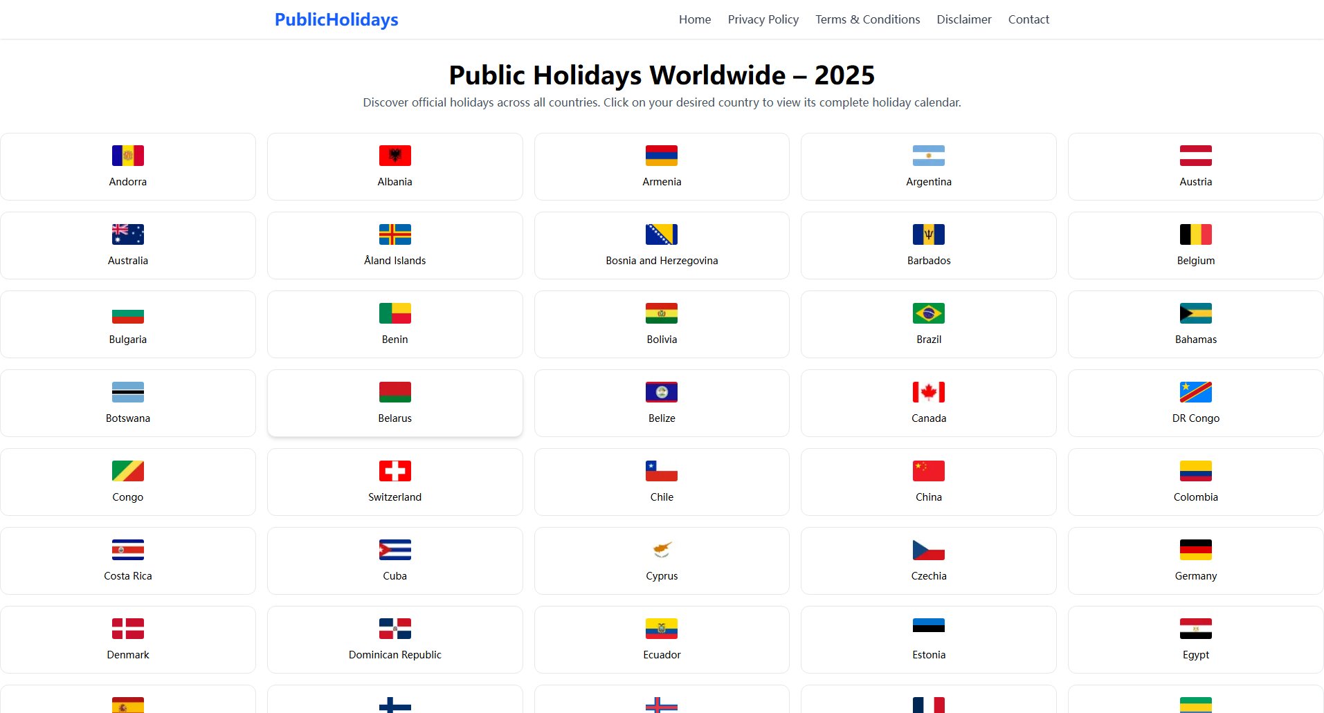 Public Holidays Worldwide Public Holidays Worldwide Interface & Screenshots Public Holidays Worldwide Public Holidays Worldwide Interface & Screenshots