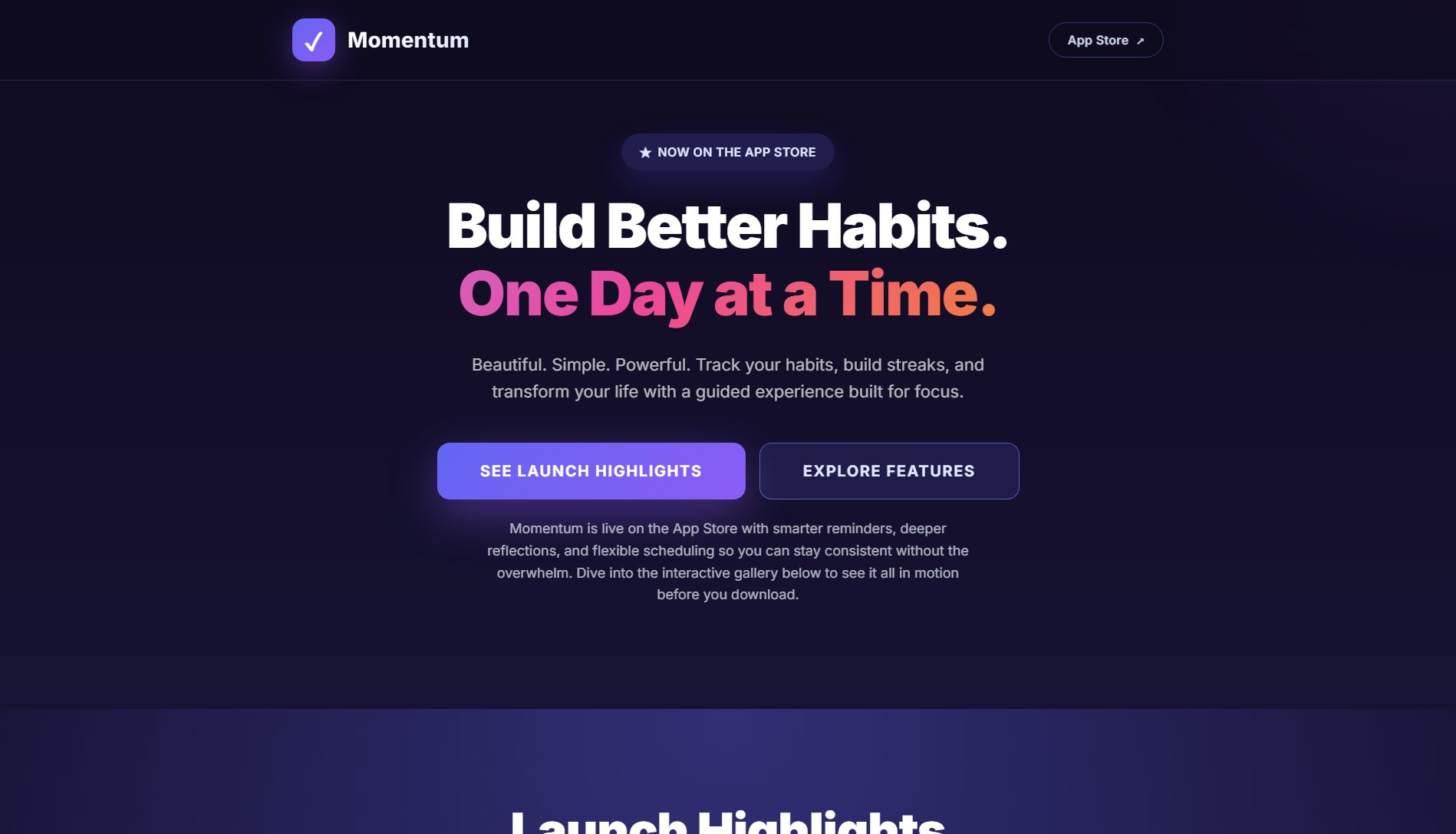 Momentum Momentum Interface & Screenshots Momentum Momentum Interface & Screenshots