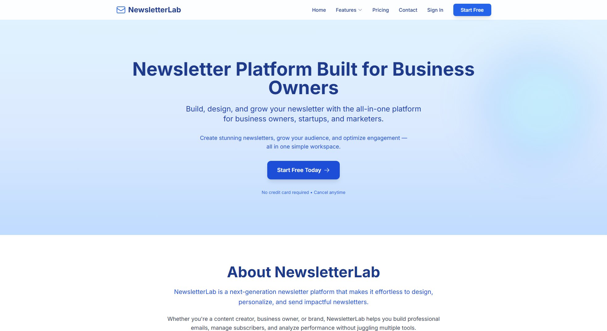 NewsletterLab NewsletterLab Interface & Screenshots