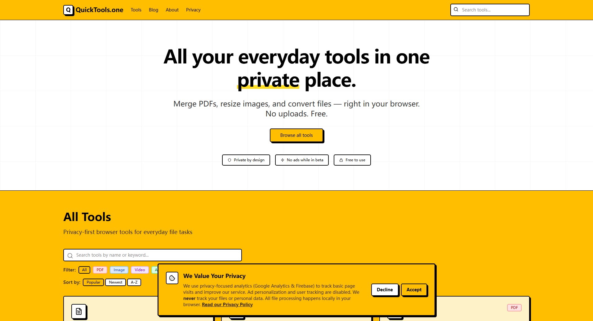 QuickTools.one QuickTools.one Interface & Screenshots