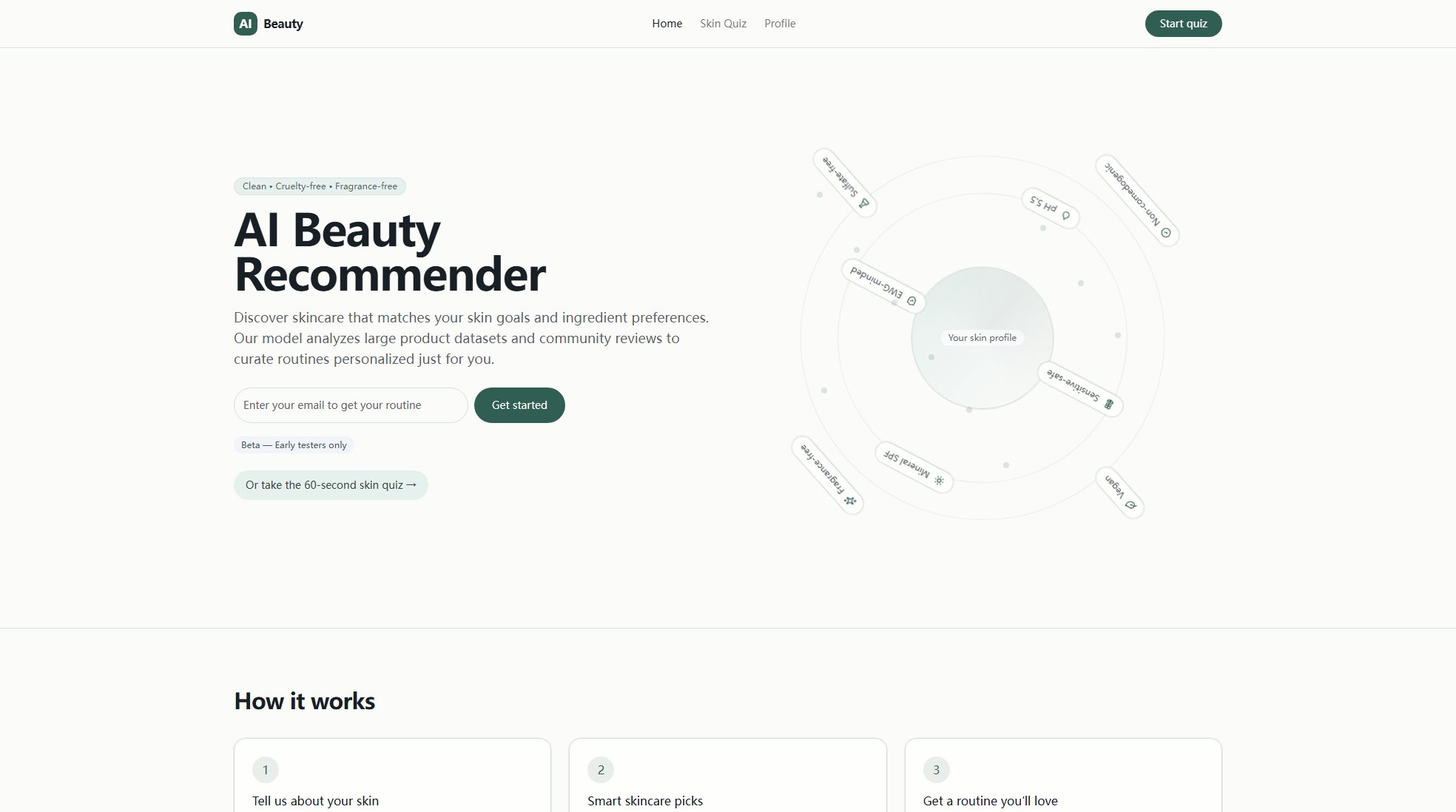AI Beauty Recommender AI Beauty Recommender Interface & Screenshots AI Beauty Recommender AI Beauty Recommender Interface & Screenshots