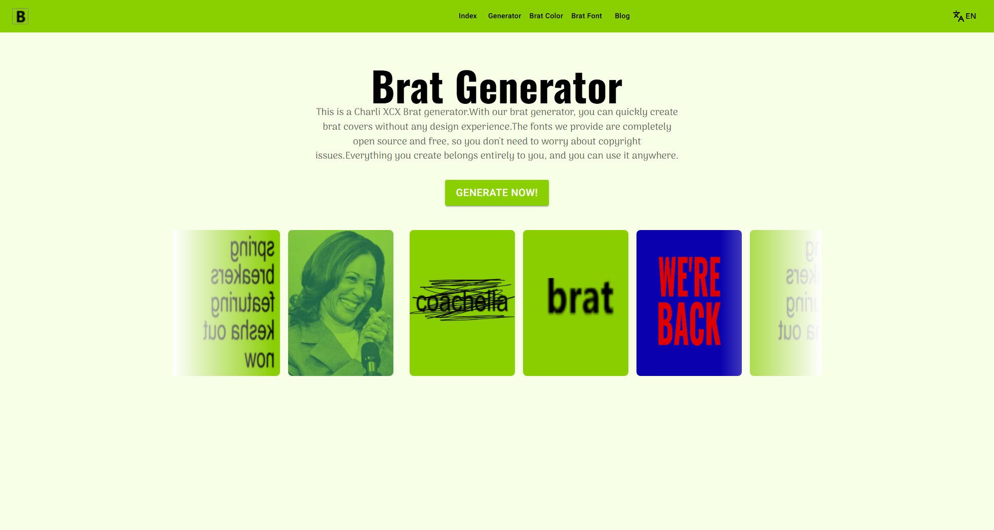 Fast Brat Generator Fast Brat Generator Interface & Screenshots