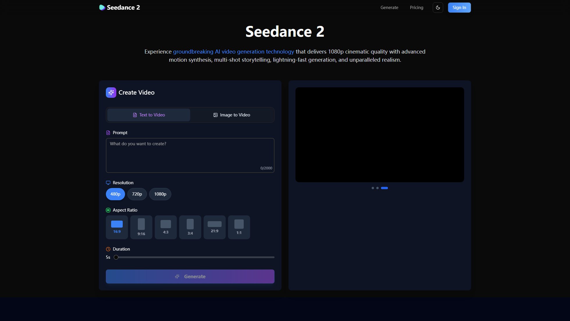 Seedance 2.0 Seedance 2.0 Interface & Screenshots