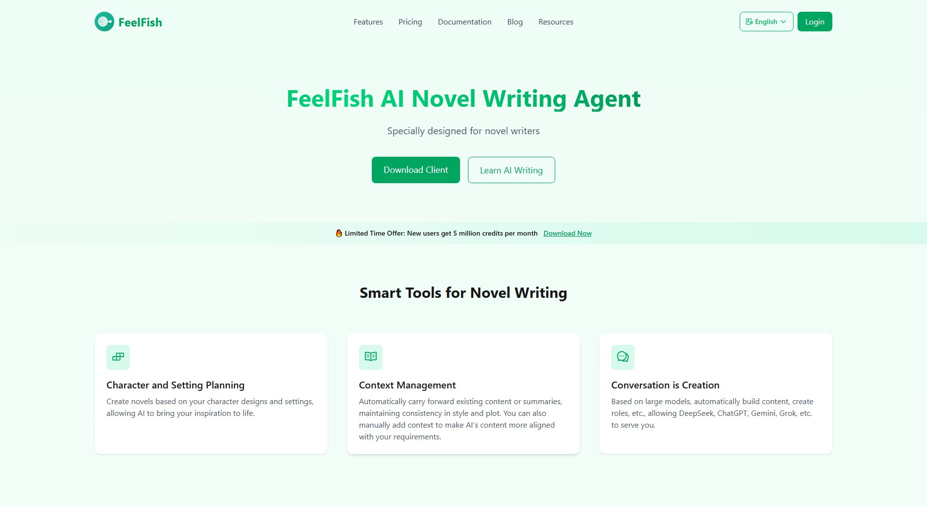 FeelFish AI Novel Writing Agent FeelFish AI Novel Writing Agent Interface & Screenshots
