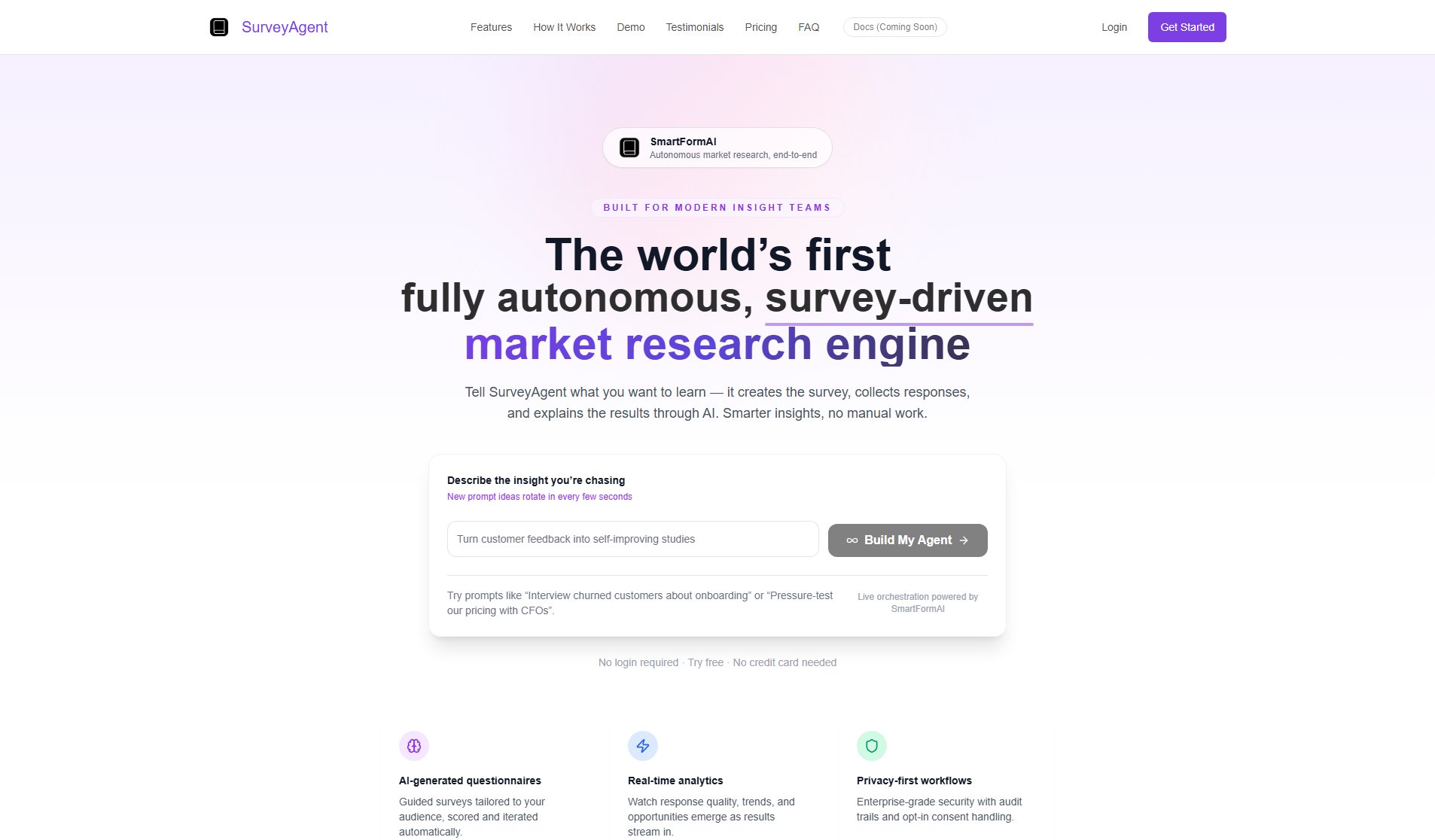 SmartFormAI SurveyAgent SmartFormAI SurveyAgent Interface & Screenshots