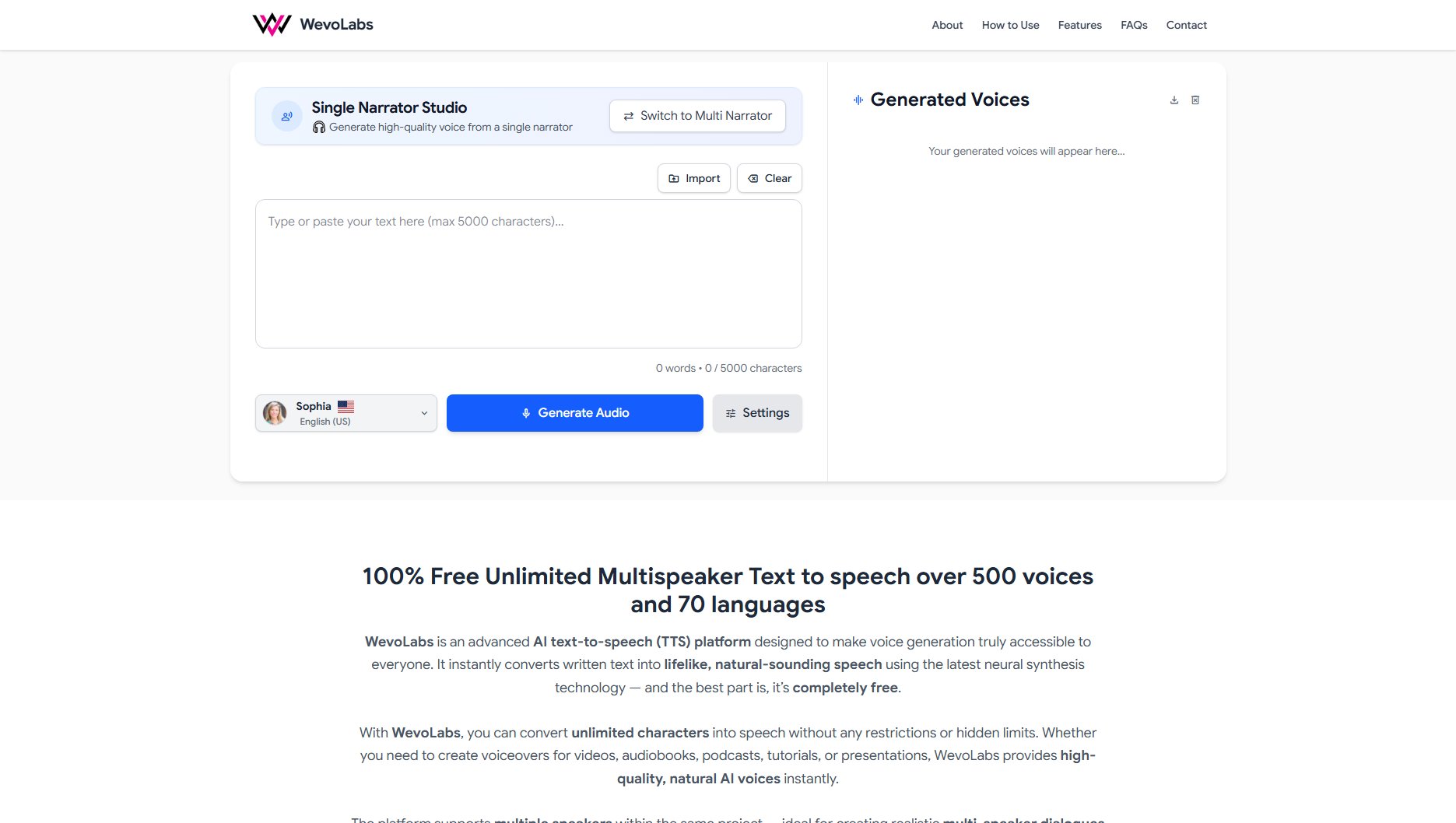 WevoLabs - SingleSpeaker WevoLabs - SingleSpeaker Interface & Screenshots