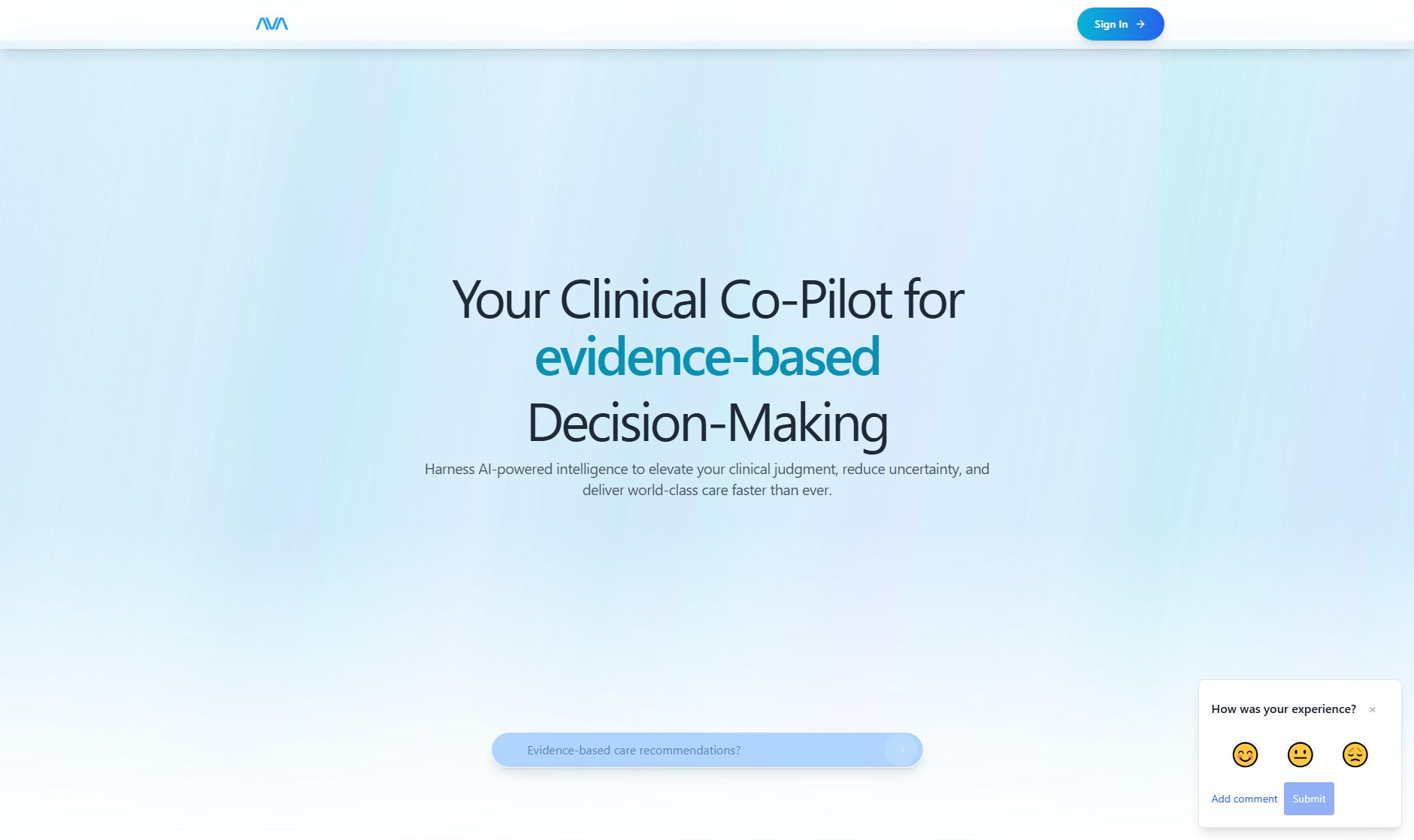 AVA - Medical AI Assistant AVA - Medical AI Assistant Interface & Screenshots