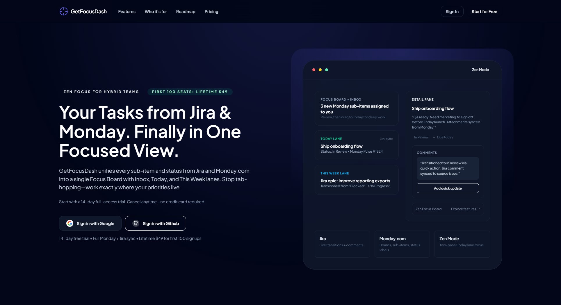 GetFocusDash GetFocusDash Interface & Screenshots GetFocusDash GetFocusDash Interface & Screenshots
