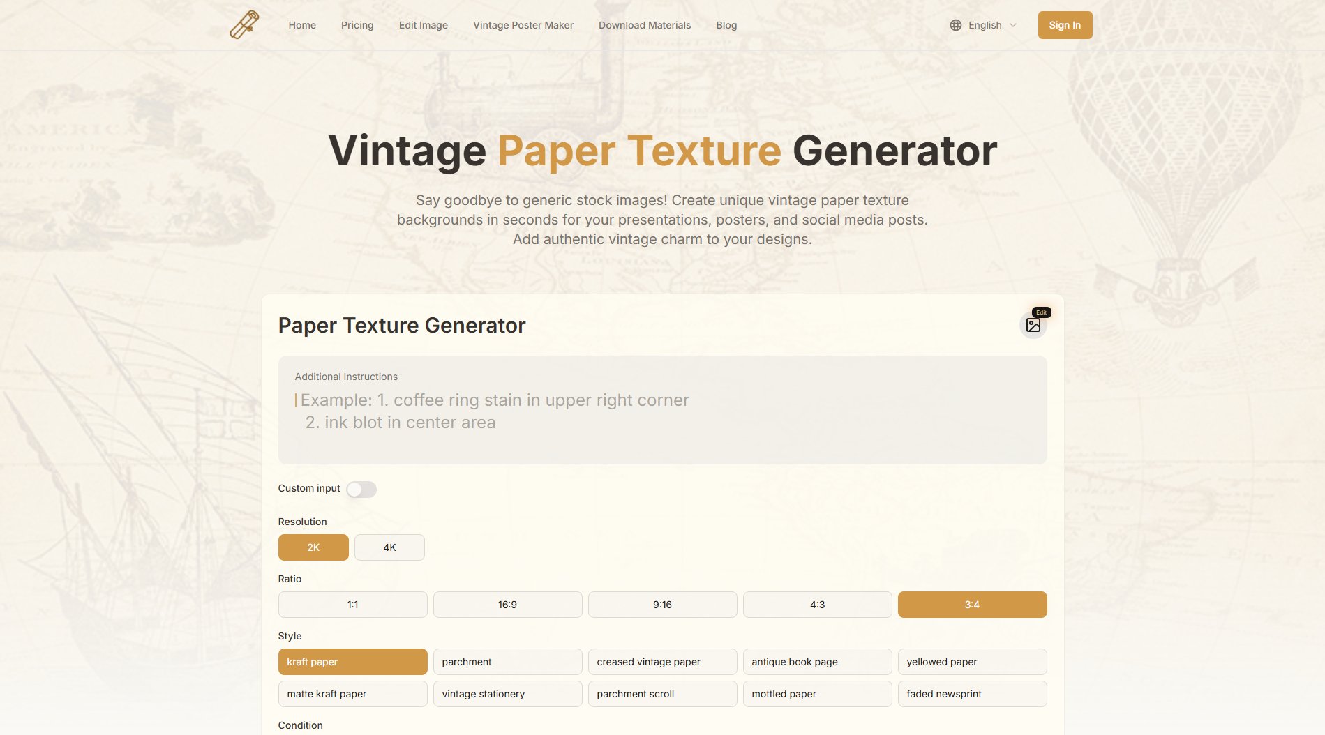 Vintage Paper Generator Vintage Paper Generator Interface & Screenshots Vintage Paper Generator Vintage Paper Generator Interface & Screenshots
