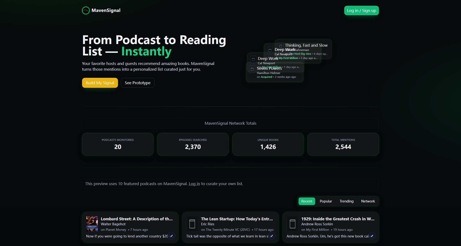 MavenSignal MavenSignal Interface & Screenshots MavenSignal MavenSignal Interface & Screenshots