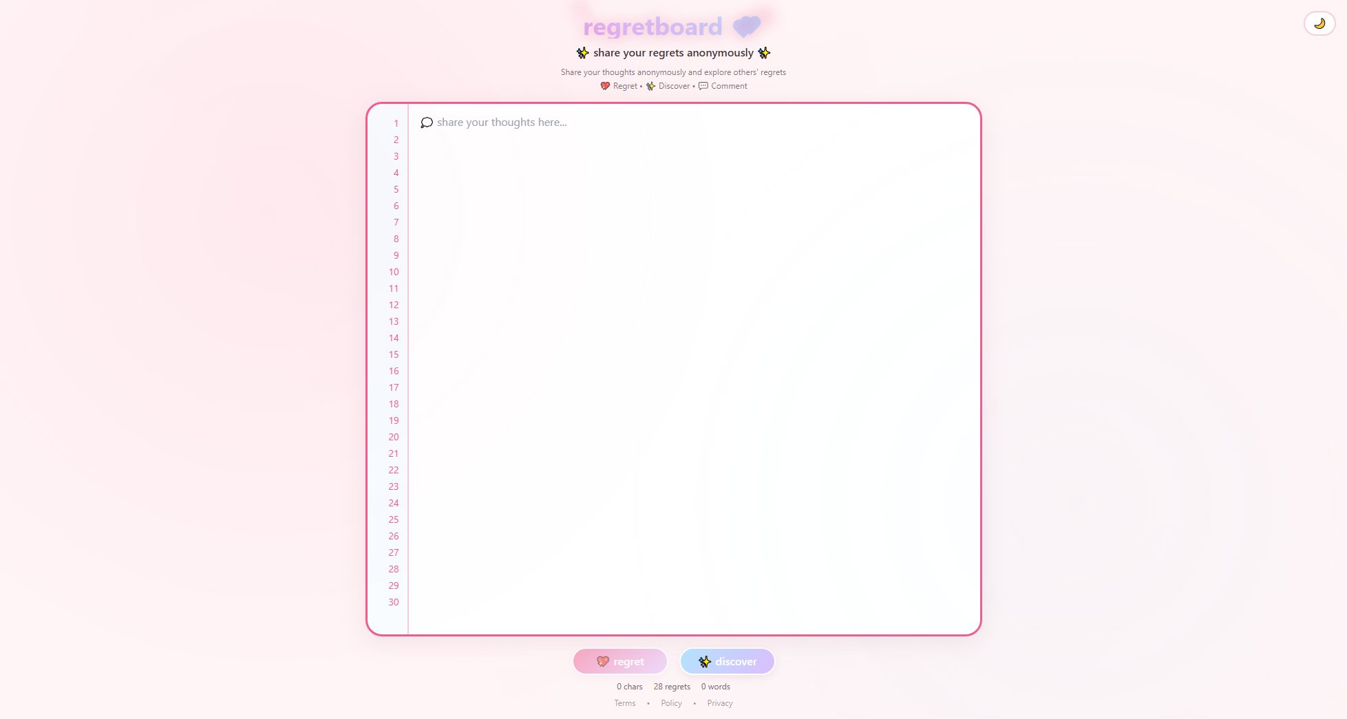 regretboard regretboard Interface & Screenshots regretboard regretboard Interface & Screenshots